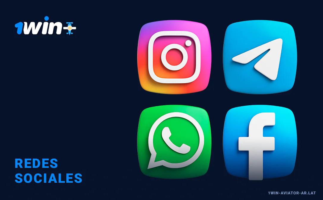 Ponte en contacto con 1Win usando Instagram, Telegram, Facebook y otras redes sociales