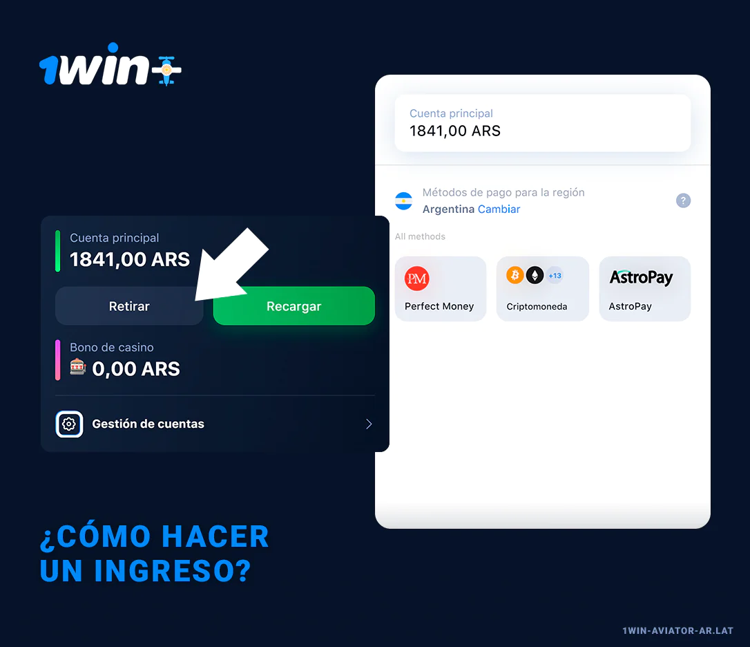 Cómo retirar dinero de 1Win Aviator
