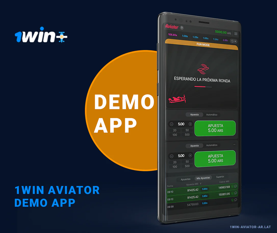 Aplicación móvil de demostración 1Win Aviator