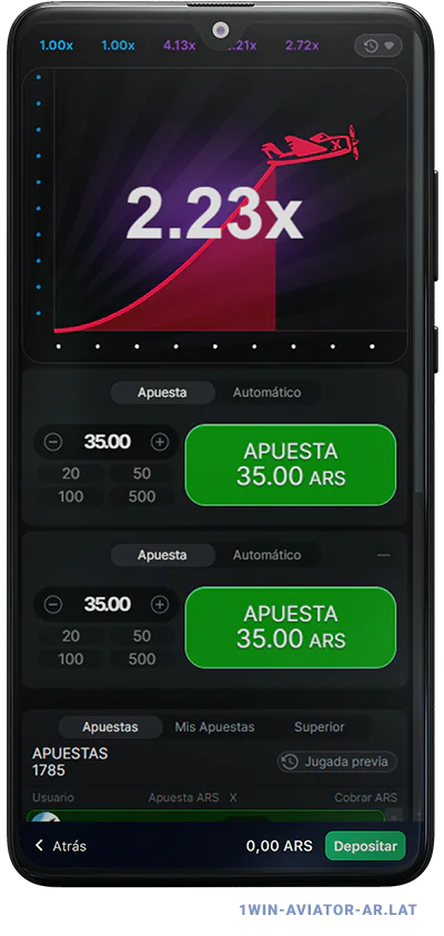 Aplicación móvil del juego 1Win Aviator Argentina