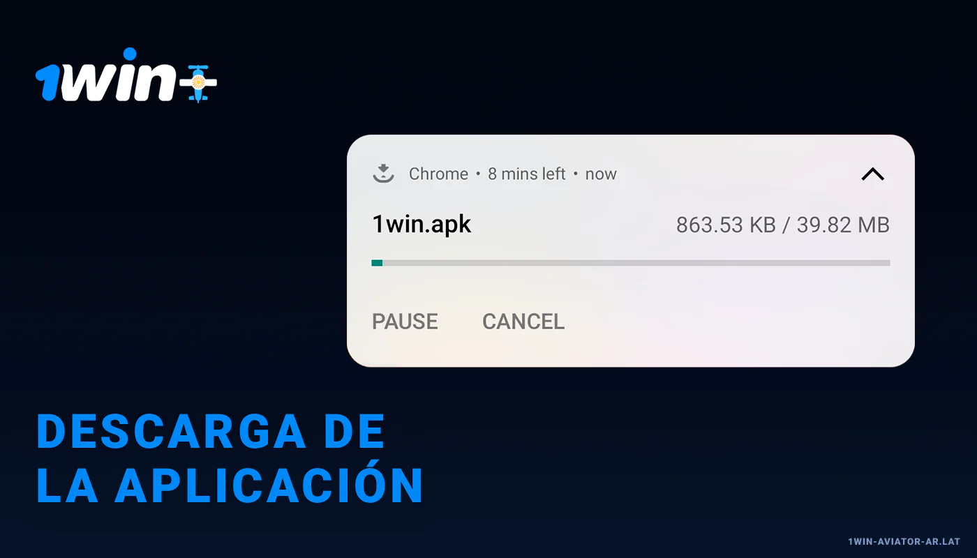 Espere hasta que se descargue la aplicación - 1Win Aviator