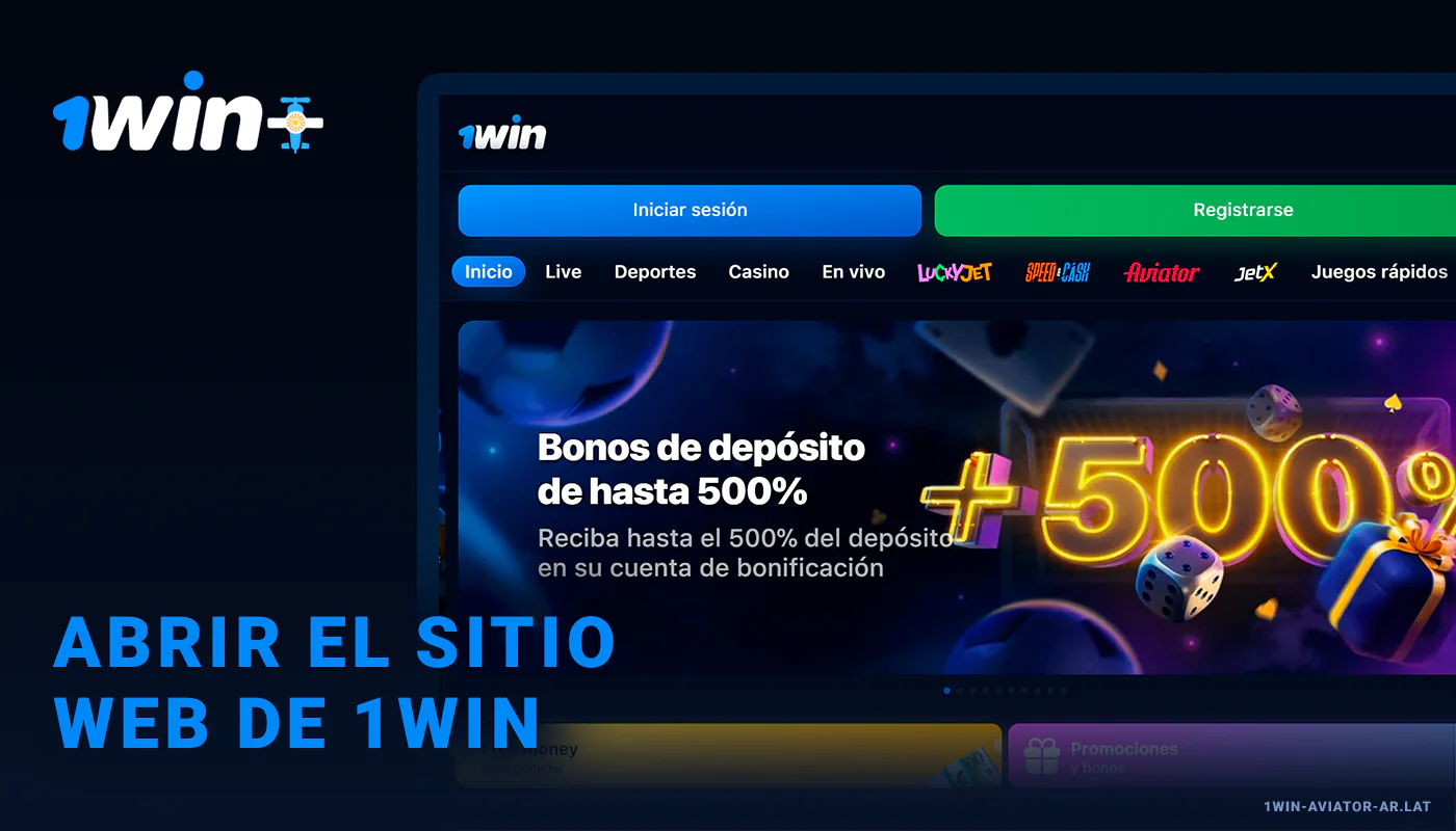 Abrir el sitio web de 1Win