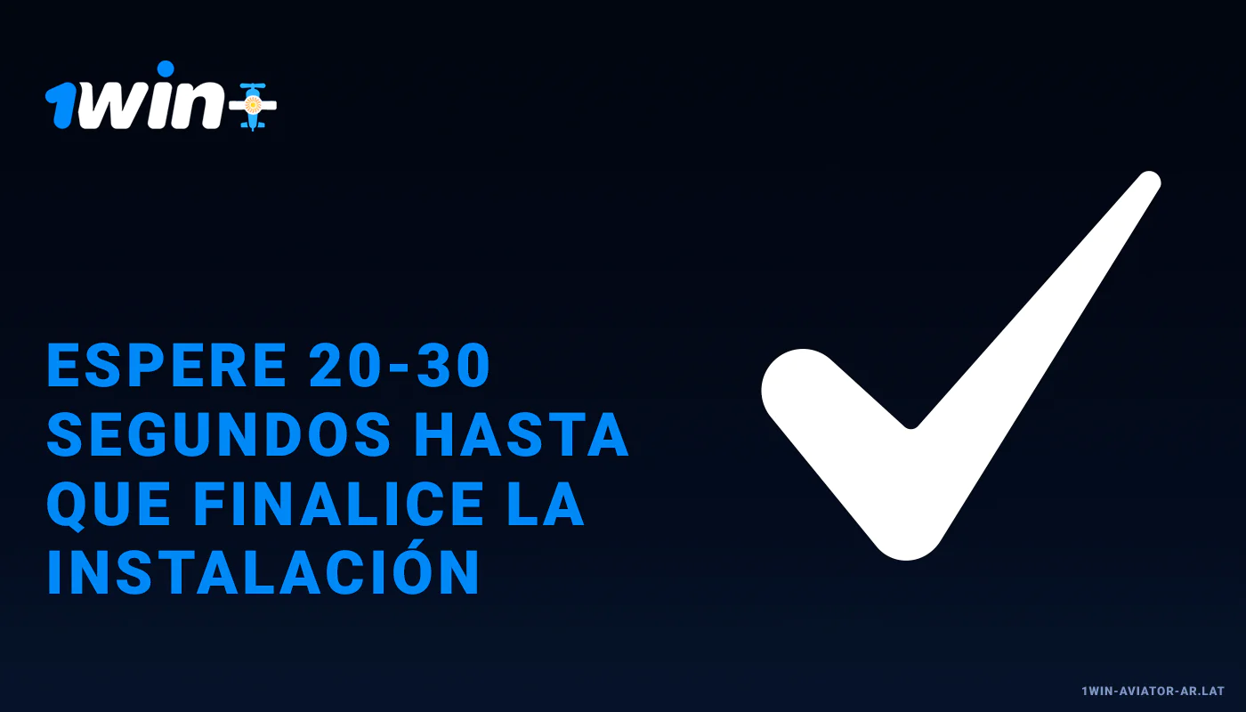 Espere hasta que se instale la aplicación - Aplicación 1Win iOS Aviator