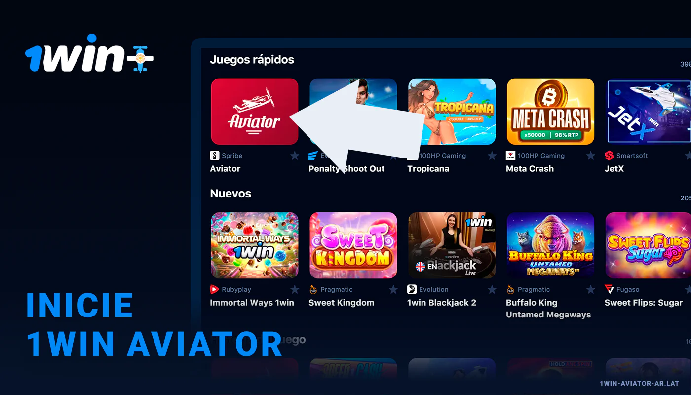 Encuentra Aviator en la página de juegos del casino y ejecútalo - 1Win