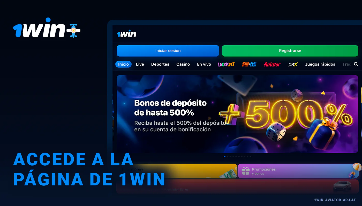 Abra el sitio web de 1Win para iniciar el registro