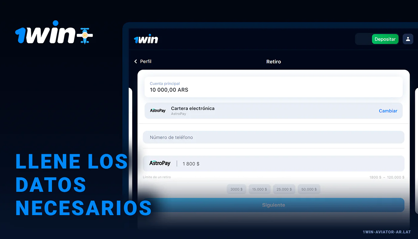 Complete todos los datos requeridos - 1Win Aviator